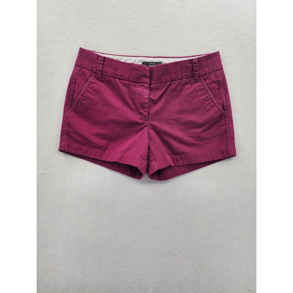 J.Crew Chino Shorts 6 Berry Burgundy Red Cotton Mid Rise Casual Minimalist